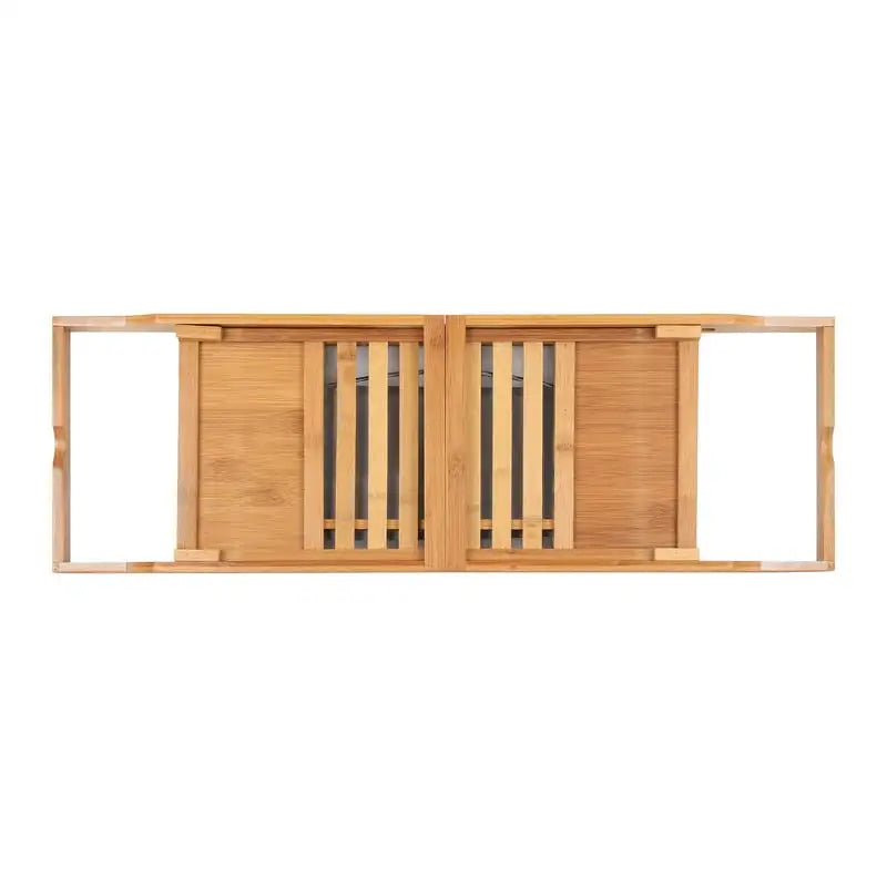 Bamboo Bathtub Tray with Flip-up Reading Shelf, One Bath Shelf