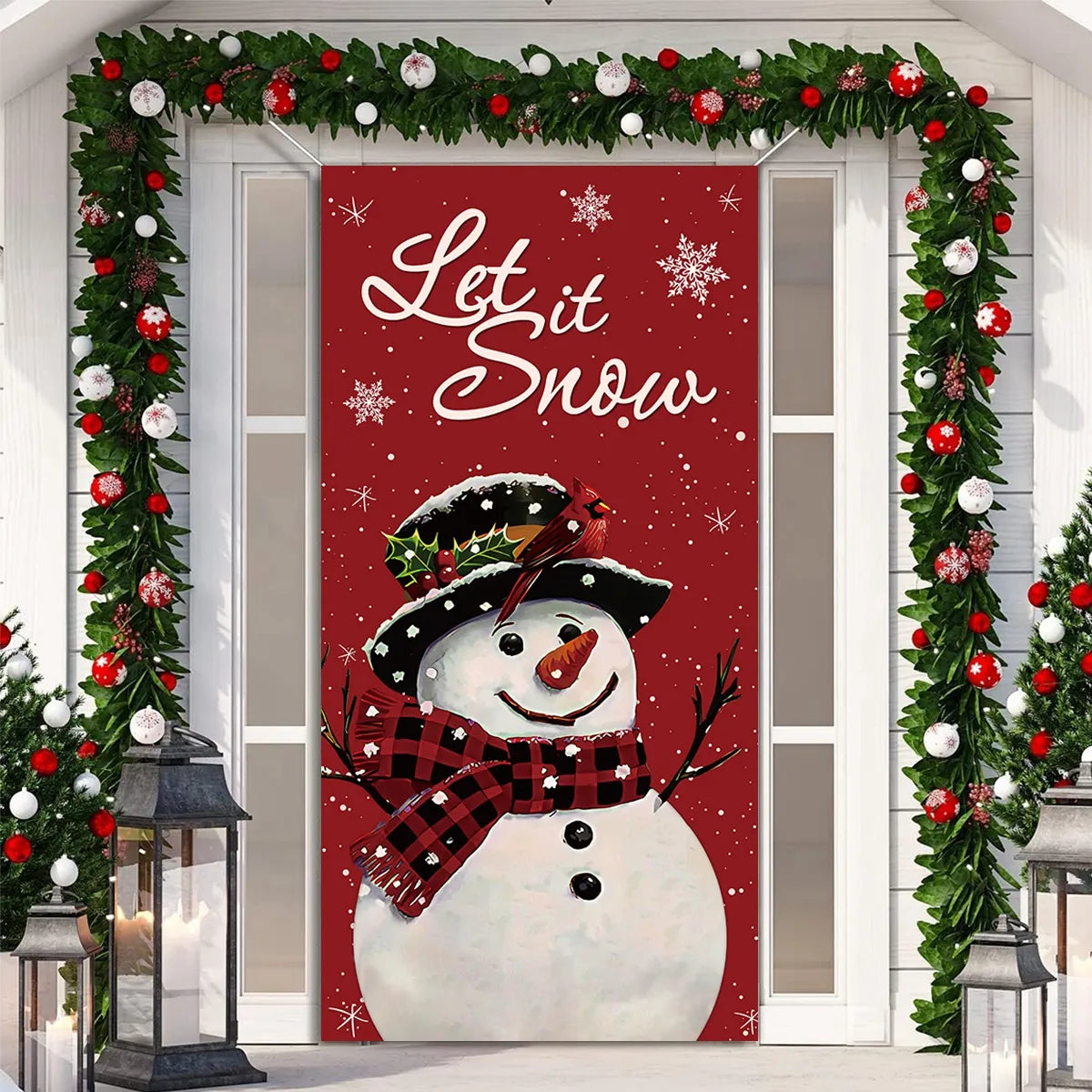 Christmas Hanging Flag Porch Door Banner Christmas Decorations For Home 2023 Ornaments Xmas Gifts Navidad New Year Decor 2024