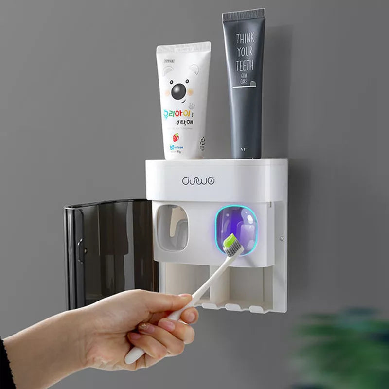 Automatic Toothpaste Dispenser Wall Mounted Toothpaste Squeezer Magnetic Toothbrush Holder Toothpaste Rack Bathroom Accessories