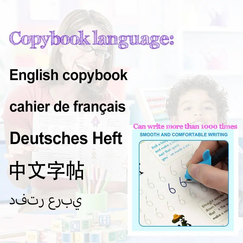 SANK Montessori Reusable Magic Book Calligraphy Copybook Children's Notebook For Calligraphy Handwriting Copybook Writing Gifts