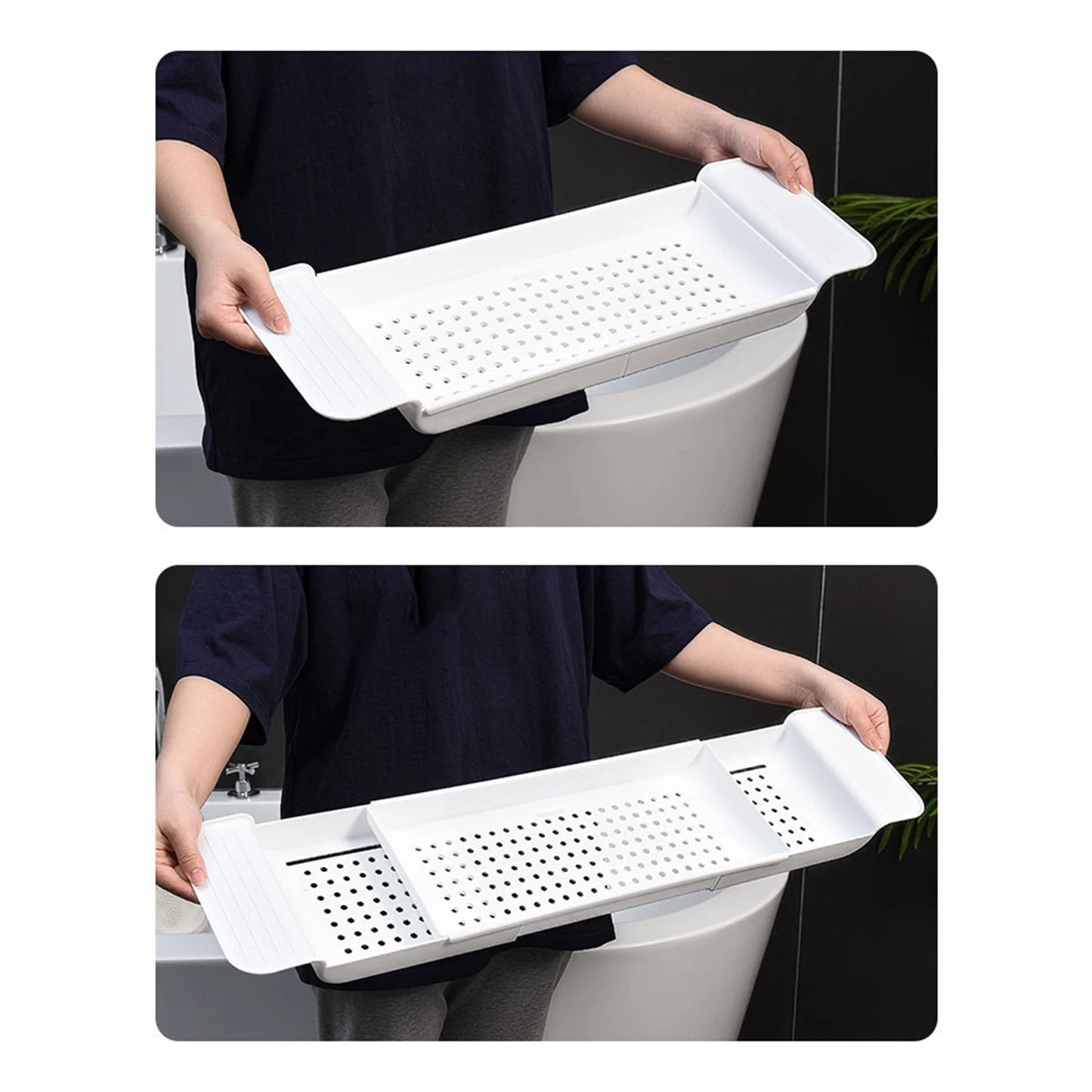 Bathtub Shelf Extendable Bathroom Bathtub Tray Storage Rack Shower Caddy Bamboo Bath Tub Rack Towel Book Holder  For Bathroom