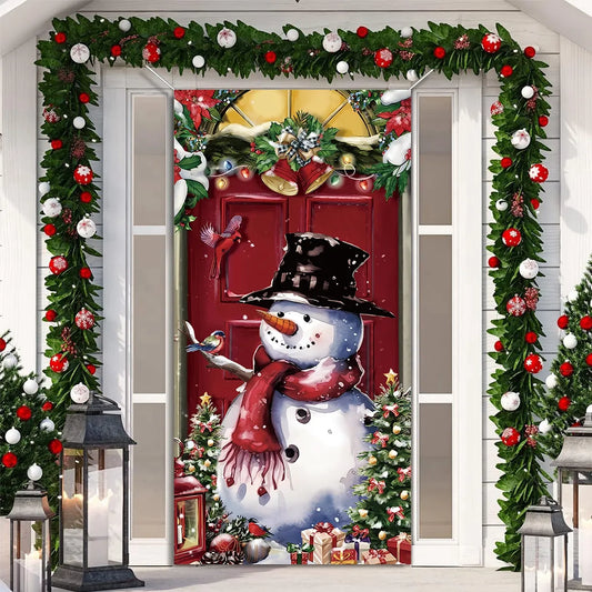 Christmas Hanging Flag Porch Door Banner Christmas Decorations For Home 2023 Ornaments Xmas Gifts Navidad New Year Decor 2024