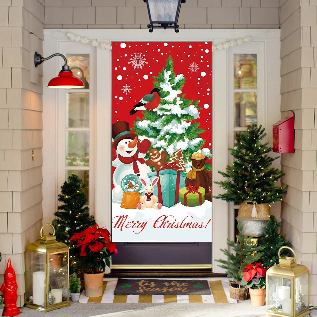 Christmas Hanging Flag Porch Door Banner Christmas Decorations For Home 2023 Ornaments Xmas Gifts Navidad New Year Decor 2024