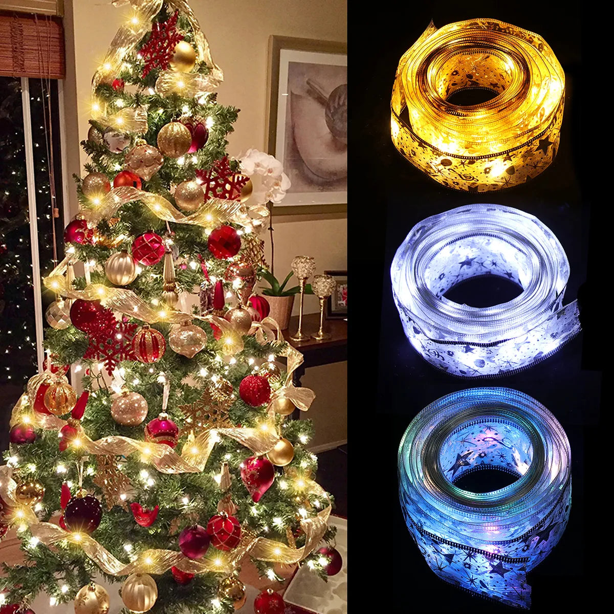 Christmas Ribbon Decorations For Home 2023 Christmas Ornament Xmas Navidad Gifts New Year 2024